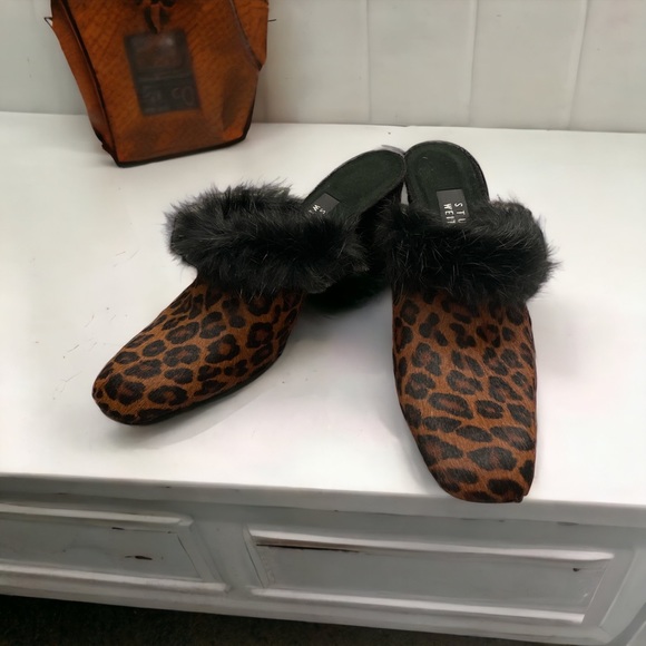 Stuart Weitzman Shoes - Stuart weitzman leopard slip on shoes. GUC. Furry and comfortable. Minimal wear